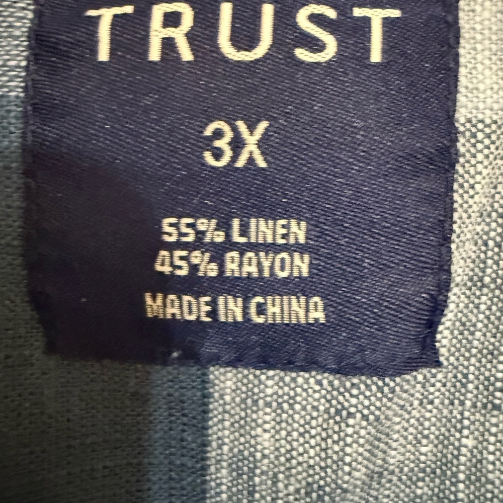 Trust Men's Navy and Gray Plaid Casual Shirt - Picture 2 of 2